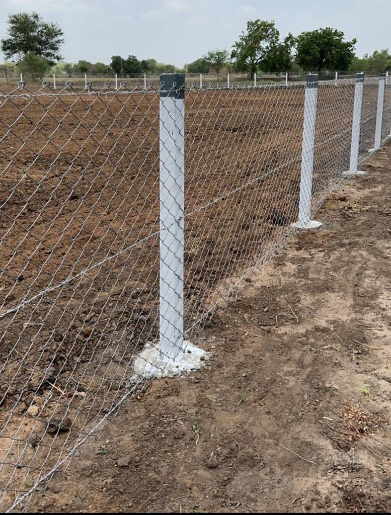 We Provided Barbed Wire & Chain Link Fence , Rcc Precast Compound Wall Site Services with installation